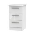Knightsbridge Bedside Cabinet - 3 Drawer - White Gloss