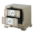 Clearance - Lucca Bedside Cabinet - 2 Drawer - Mirrored - Champagne - A436