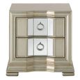 Clearance - Lucca Bedside Cabinet - 2 Drawer - Mirrored - Champagne - A436