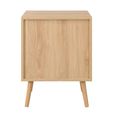Clearance - Croxley Bedside Cabinet - 2 Drawer - Oak and Rattan - FSS16883