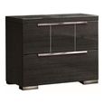 Clearance - Versilia Bedside Cabinet - 2 Drawer - Black - A488