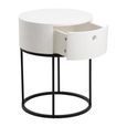 Clearance - Polo Bedside Table - 1 Drawer - Round - White Painted - FSS16524