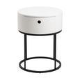 Clearance - Polo Bedside Table - 1 Drawer - Round - White Painted - FSS16524