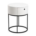 Clearance - Polo Bedside Table - 1 Drawer - Round - White Painted - FSS16524