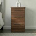 Sherwood Bedside Cabinet - 3 Drawer - Walnut