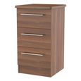 Sherwood Bedside Cabinet - 3 Drawer - Walnut