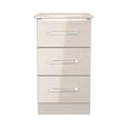 Paris Bedside Cabinet - 3 Drawer - Cashmere
