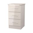 Paris Bedside Cabinet - 3 Drawer - Cashmere