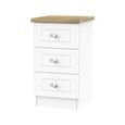 Vienna Bedside Cabinet - 3 Drawer - Porcelain