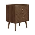 Herringford Bedside Cabinet - 2 Drawer - Walnut