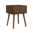Herringford Bedside Table - 1 Drawer - Walnut