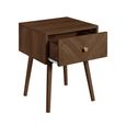 Herringford Bedside Table - 1 Drawer - Walnut