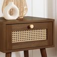 Croxley Bedside Table - 1 Drawer - Walnut and Rattan