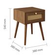Croxley Bedside Table - 1 Drawer - Walnut and Rattan
