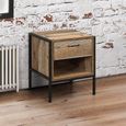 Urban Bedside Cabinet - Industrial Style - 1 Drawer - Rustic Wood