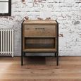 Urban Bedside Cabinet - Industrial Style - 1 Drawer - Rustic Wood