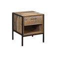 Urban Bedside Cabinet - Industrial Style - 1 Drawer - Rustic Wood