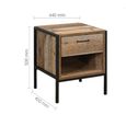 Urban Bedside Cabinet - Industrial Style - 1 Drawer - Rustic Wood