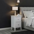 Clearance - Hampstead Narrow Bedside Cabinet - 2 Drawer - White - FSS16981