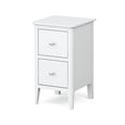 Clearance - Hampstead Narrow Bedside Cabinet - 2 Drawer - White - FSS16981