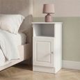 Crystal Bedside Cabinet - 1 Door - White