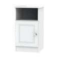 Crystal Bedside Cabinet - 1 Door - White