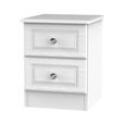 Crystal Bedside Cabinet - 2 Drawer - White