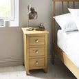 Somerset Compact Bedside Table - 3 Drawer - Oak