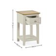 Somerset Compact Bedside Table - 1 Drawer - Truffle Grey and Oak
