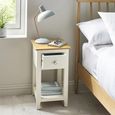 Somerset Compact Bedside Table - 1 Drawer - White and Oak