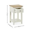 Somerset Compact Bedside Table - 1 Drawer - White and Oak