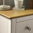 Somerset Compact Bedside Table - 3 Drawer - Truffle Grey and Oak