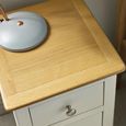 Somerset Compact Bedside Table - 3 Drawer - Truffle Grey and Oak
