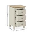 Somerset Compact Bedside Table - 3 Drawer - Truffle Grey and Oak