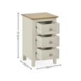 Somerset Compact Bedside Table - 3 Drawer - White and Oak