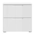 Sienna Bedside Cabinet - 2 Drawer - White Gloss
