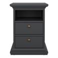 Paris Bedside Cabinet - 2 Drawer - Grey