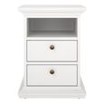 Paris Bedside Cabinet - 2 Drawer - White