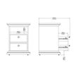 Paris Bedside Cabinet - 2 Drawer - White