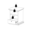 Paris Bedside Cabinet - 2 Drawer - White