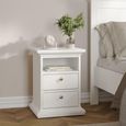 Paris Bedside Cabinet - 2 Drawer - White