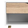 Oslo Bedside Table - 1 Drawer - White and Oak