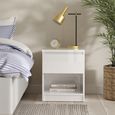 Naia Bedside Cabinet - 1 Drawer - White Gloss