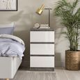Naia Bedside Cabinet - 3 Drawer - Grey Concrete