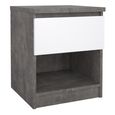 Naia Bedside Cabinet - 1 Drawer - Grey Concrete