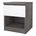 Naia Bedside Cabinet - 1 Drawer - Grey Concrete