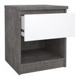 Naia Bedside Cabinet - 1 Drawer - Grey Concrete