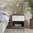 Naia Bedside Cabinet - 1 Drawer - Grey Concrete