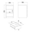Naia Bedside Cabinet - 3 Drawer - Black