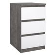 Naia Bedside Cabinet - 3 Drawer - Grey Concrete